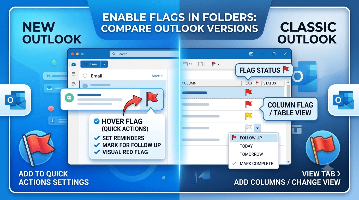 New outlook and classic flag issue